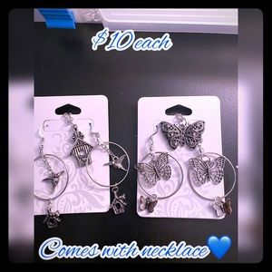 Handmade earrings with necklace matching set